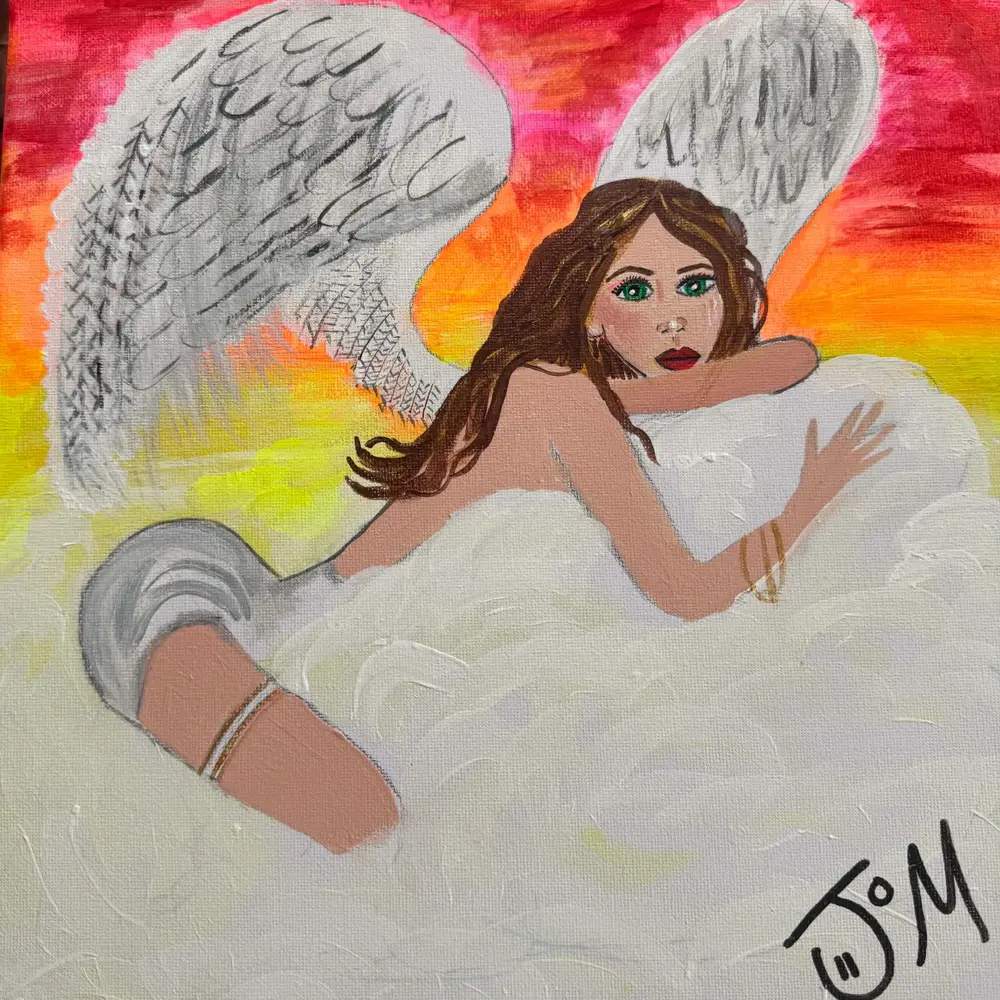 Angel of Protection, acrylic on canvas by J.M.