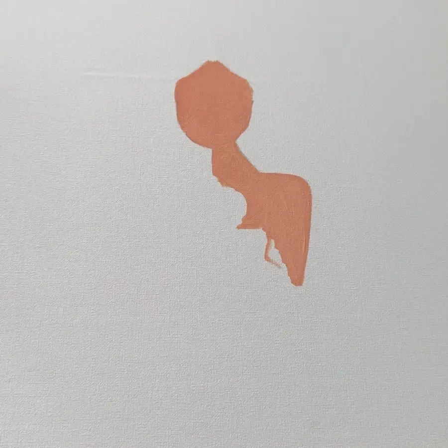 Page 1: a single block of skin tone on white canvas